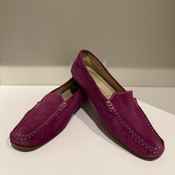 Agl Shoes - AGL Attilio Giusti Leombruni Loafer Flats Fuchsia Suede